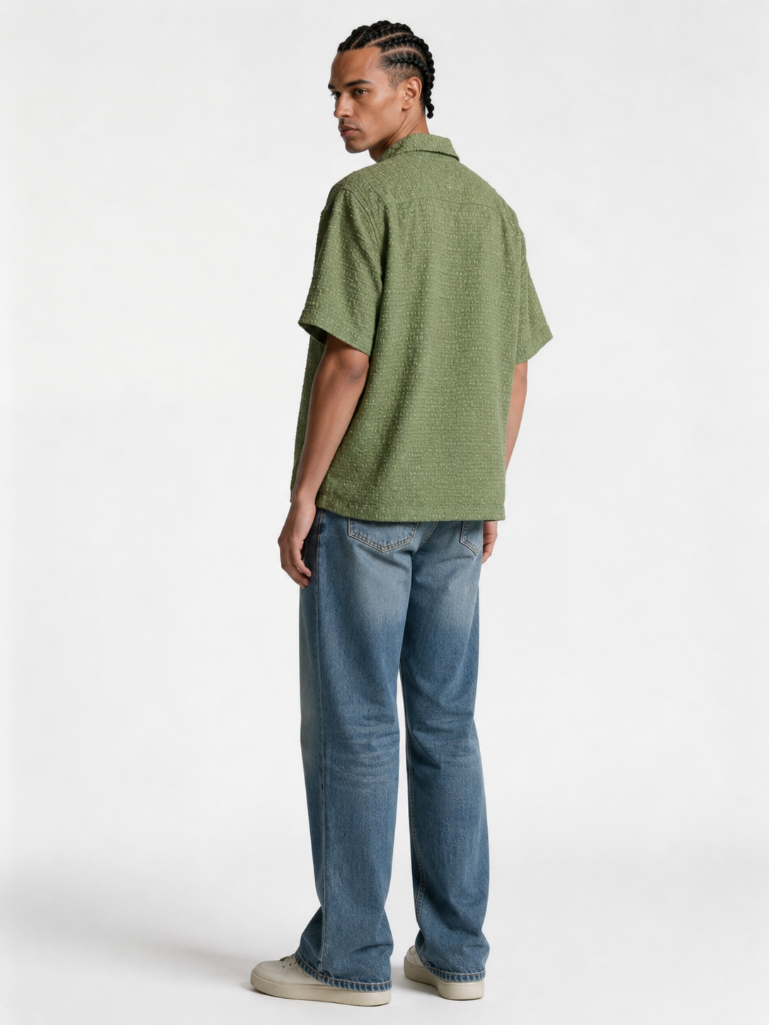 Boxy Textured Seersucker Bowling Shirt - 1932