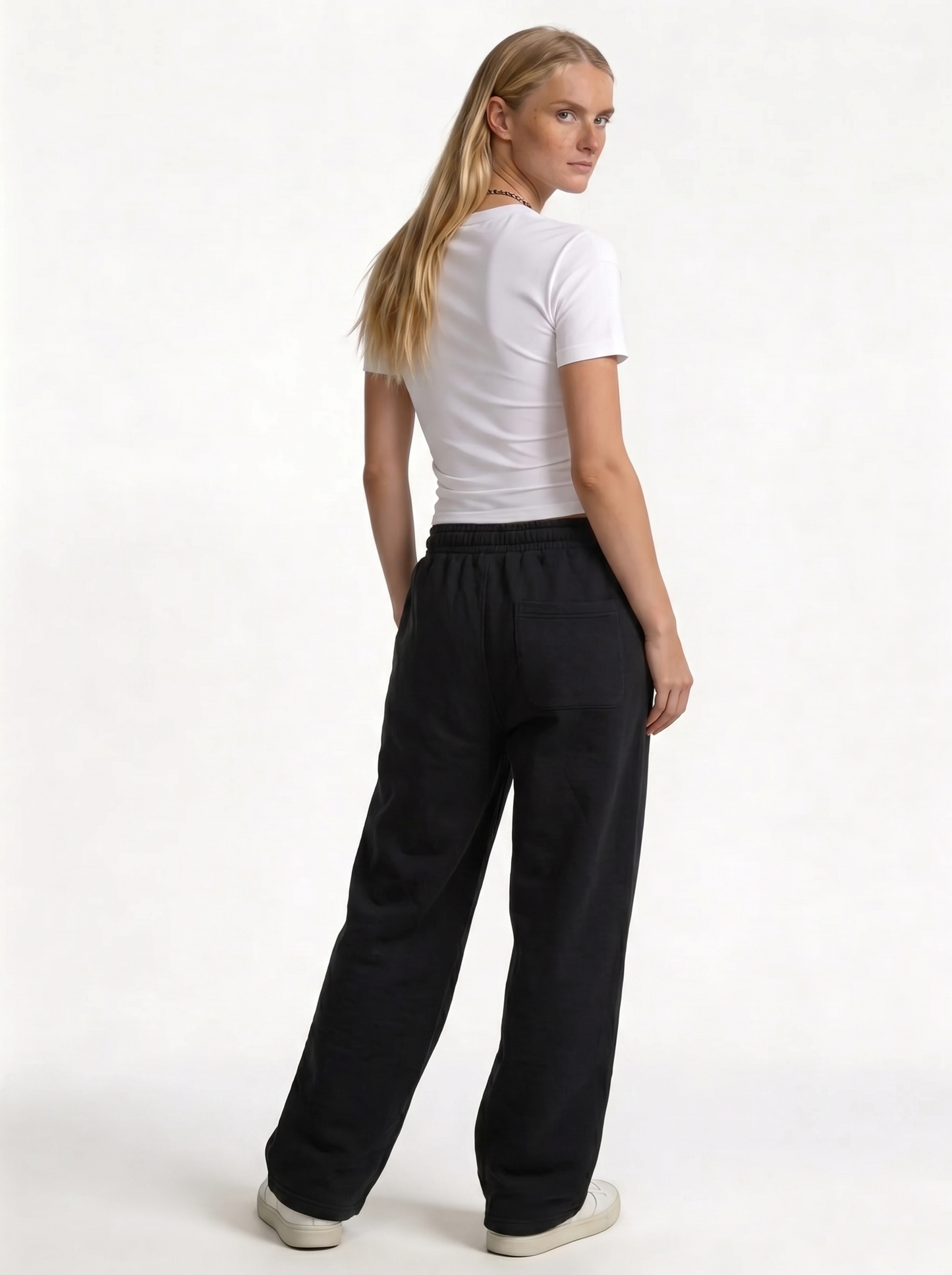 Logo Graphic Pants Cotton Wide Leg - Eleven