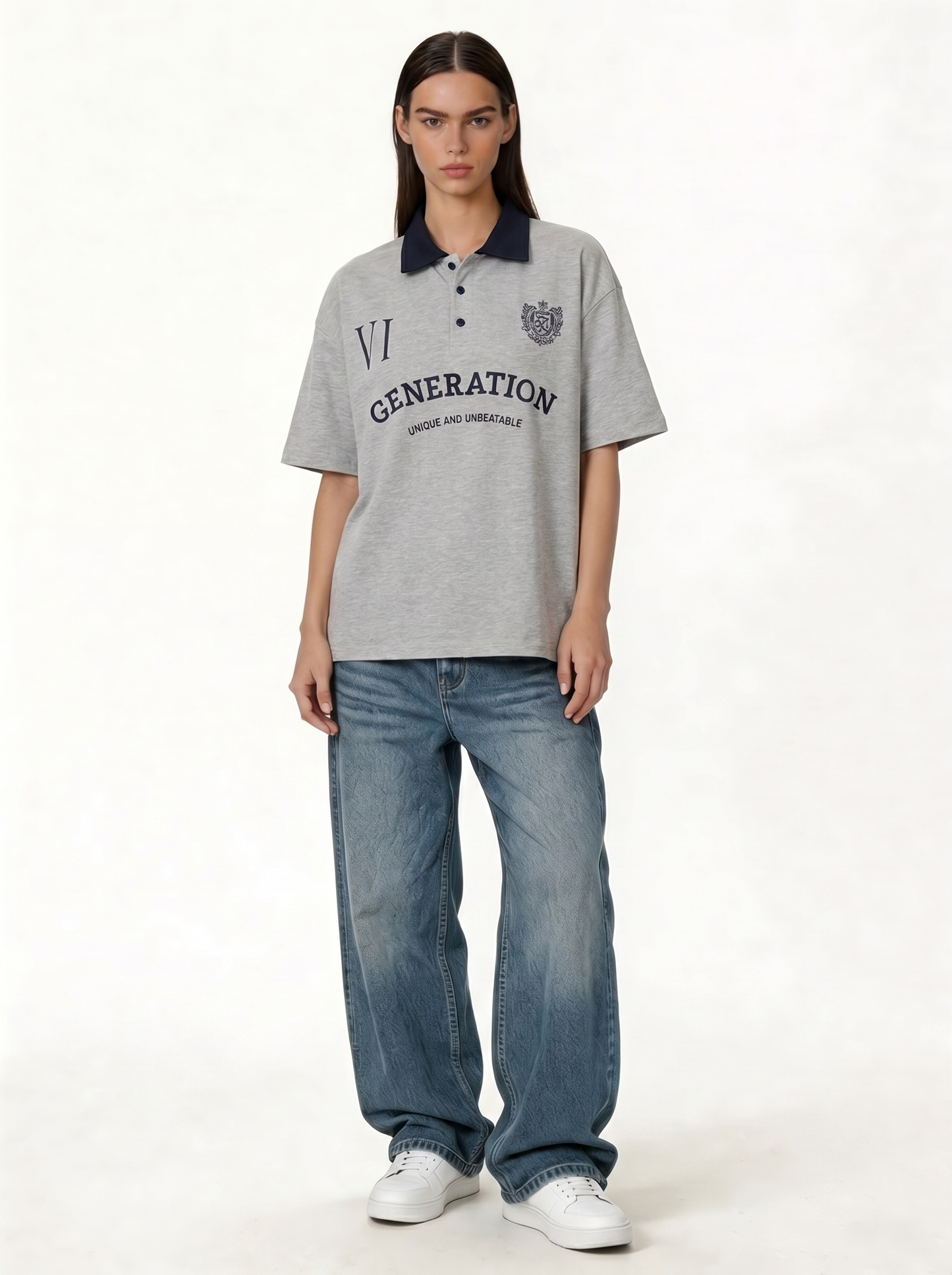 Back Print Polo Shirt Cotton Oversized Fit - je-x