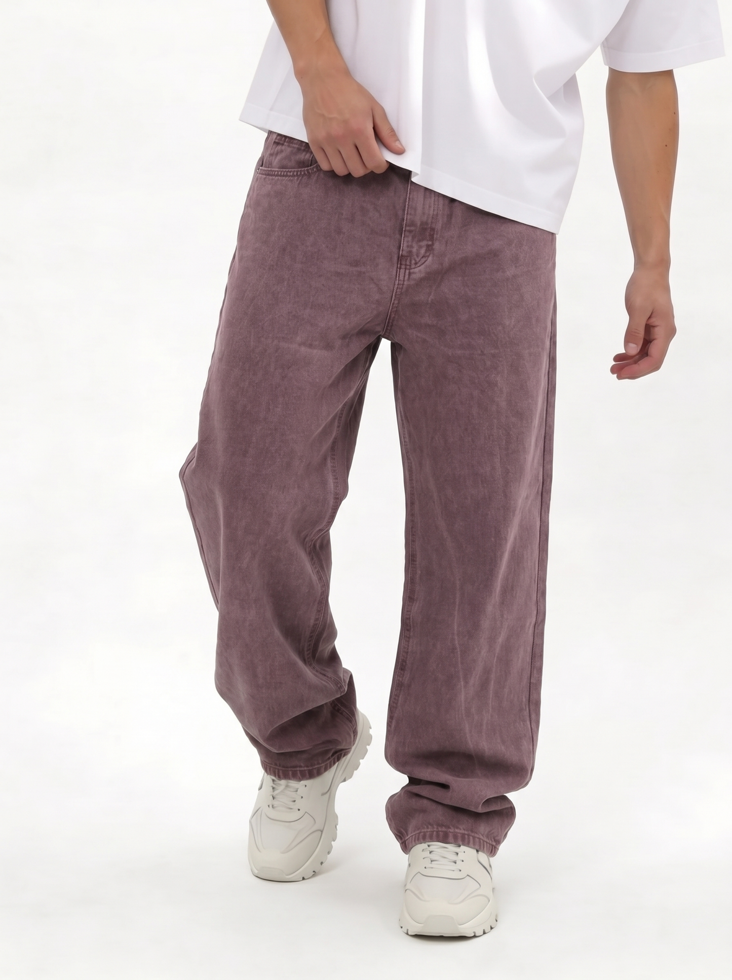Distressed Wide Leg Denim Pants - seven