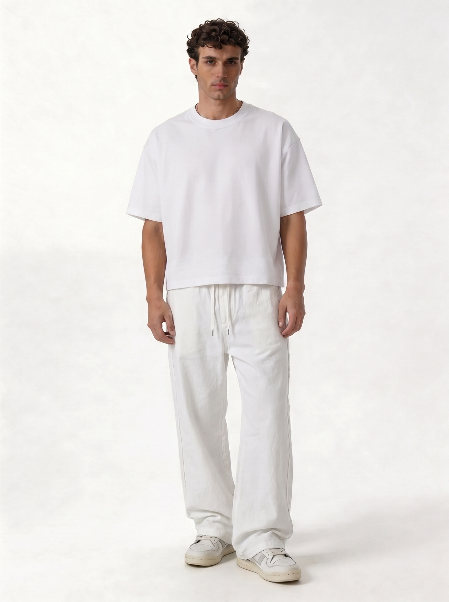 Raw Edge Pants Cotton Baggy Fit - seven