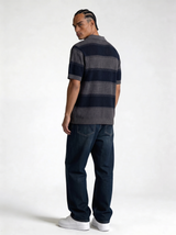Ribbed Stripe Polo Shirt Knit Regular Fit - FND