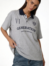 Back Print Polo Shirt Cotton Oversized Fit - je-x