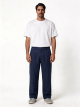 Pleated Trousers Linen Blend Regular Fit - seven