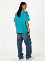 Boxy Acid Wash Cotton Graphic Tee - ink