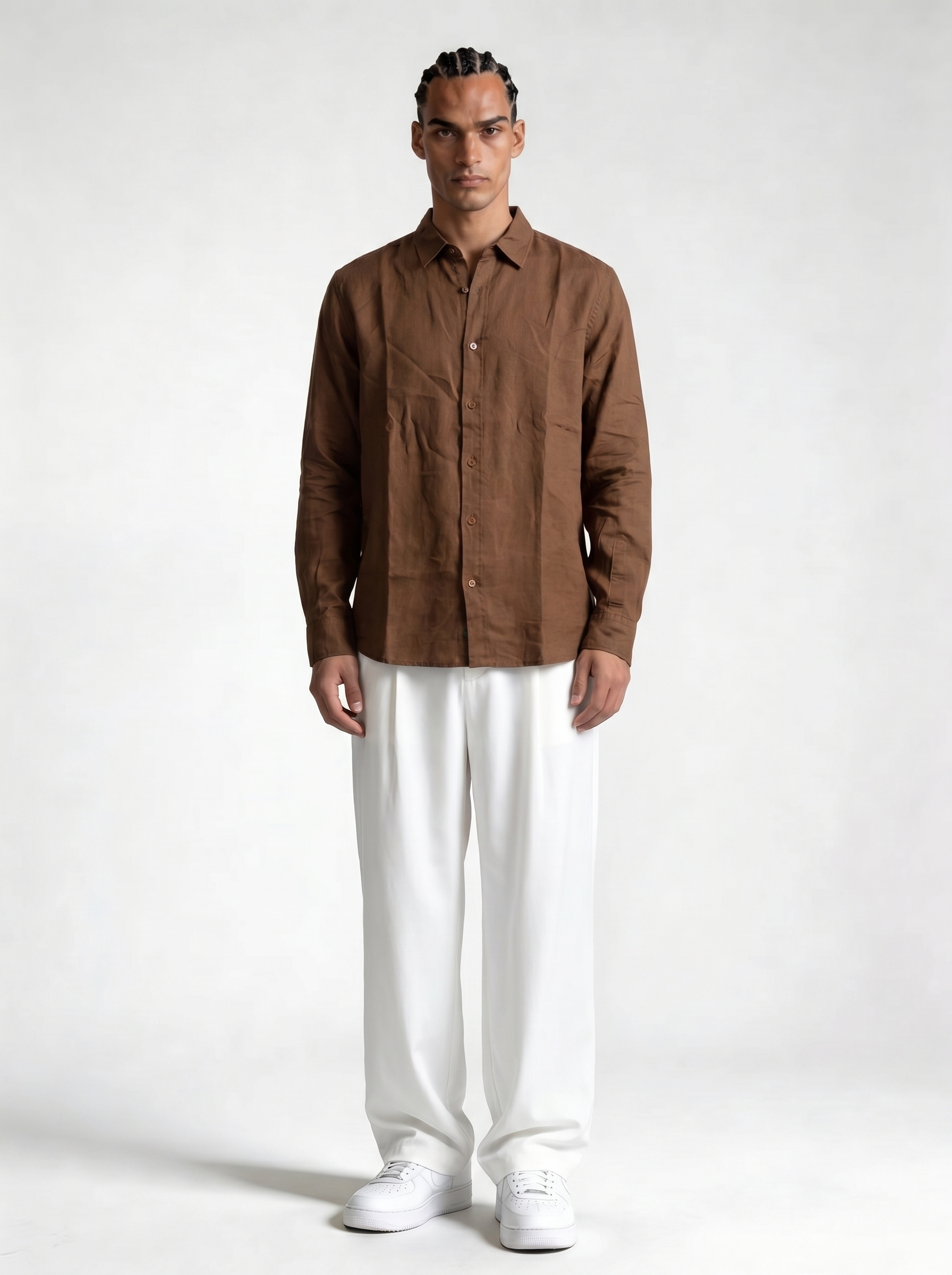 Minimal Buttoned Shirt Linen Regular Fit - zamari