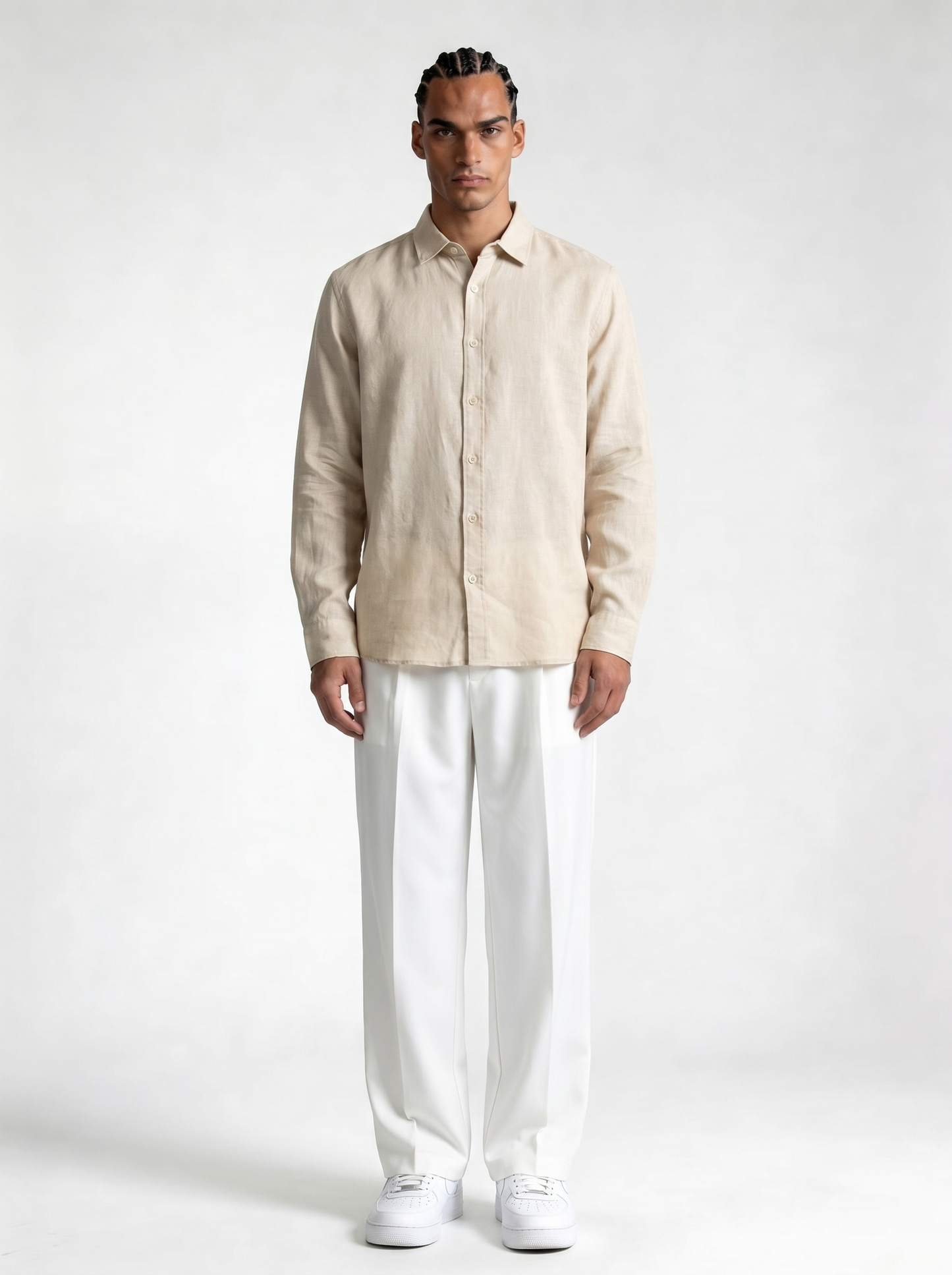 Minimal Buttoned Shirt Linen Regular Fit - zamari