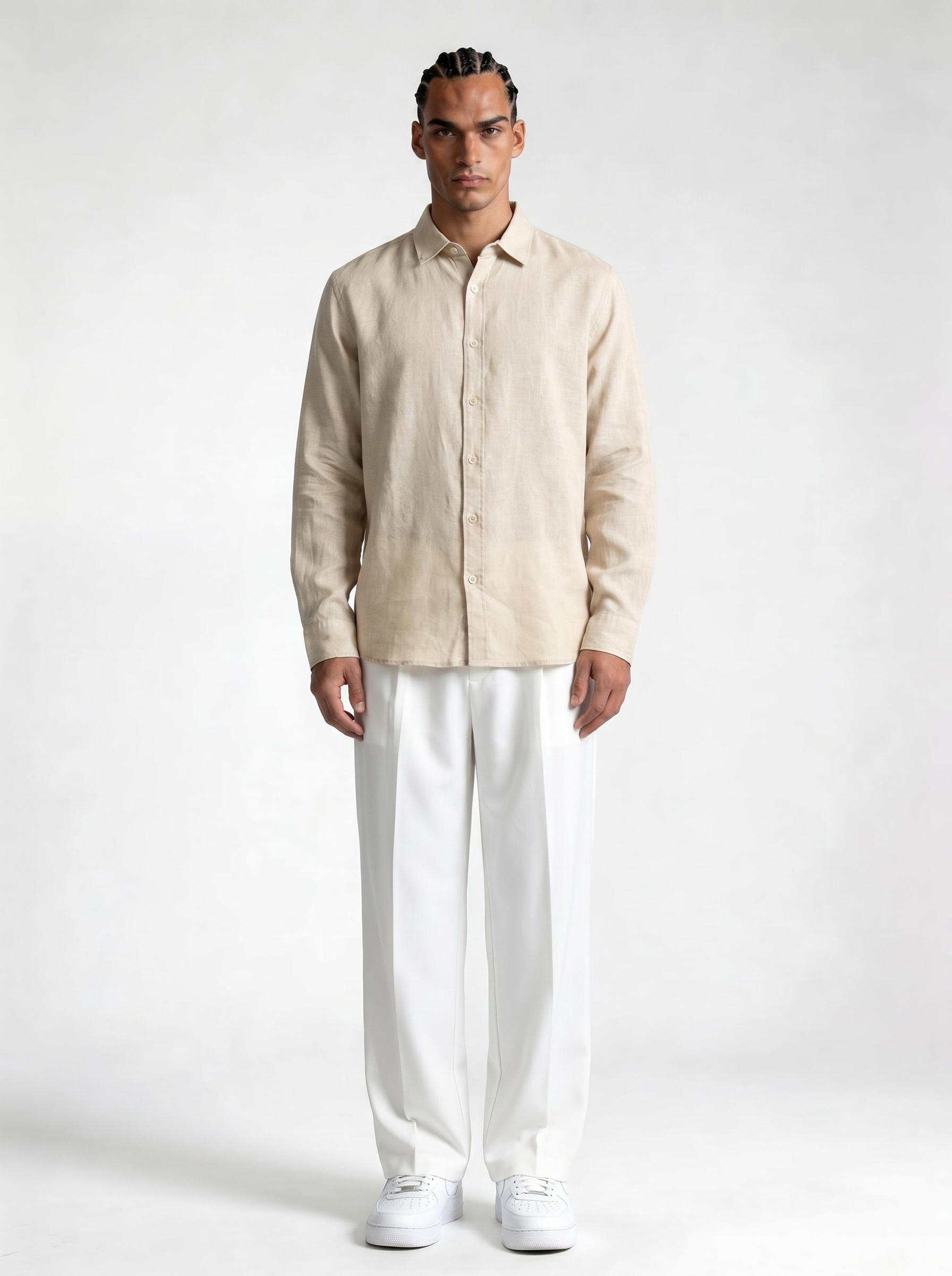Minimal Buttoned Shirt Linen Regular Fit - zamari