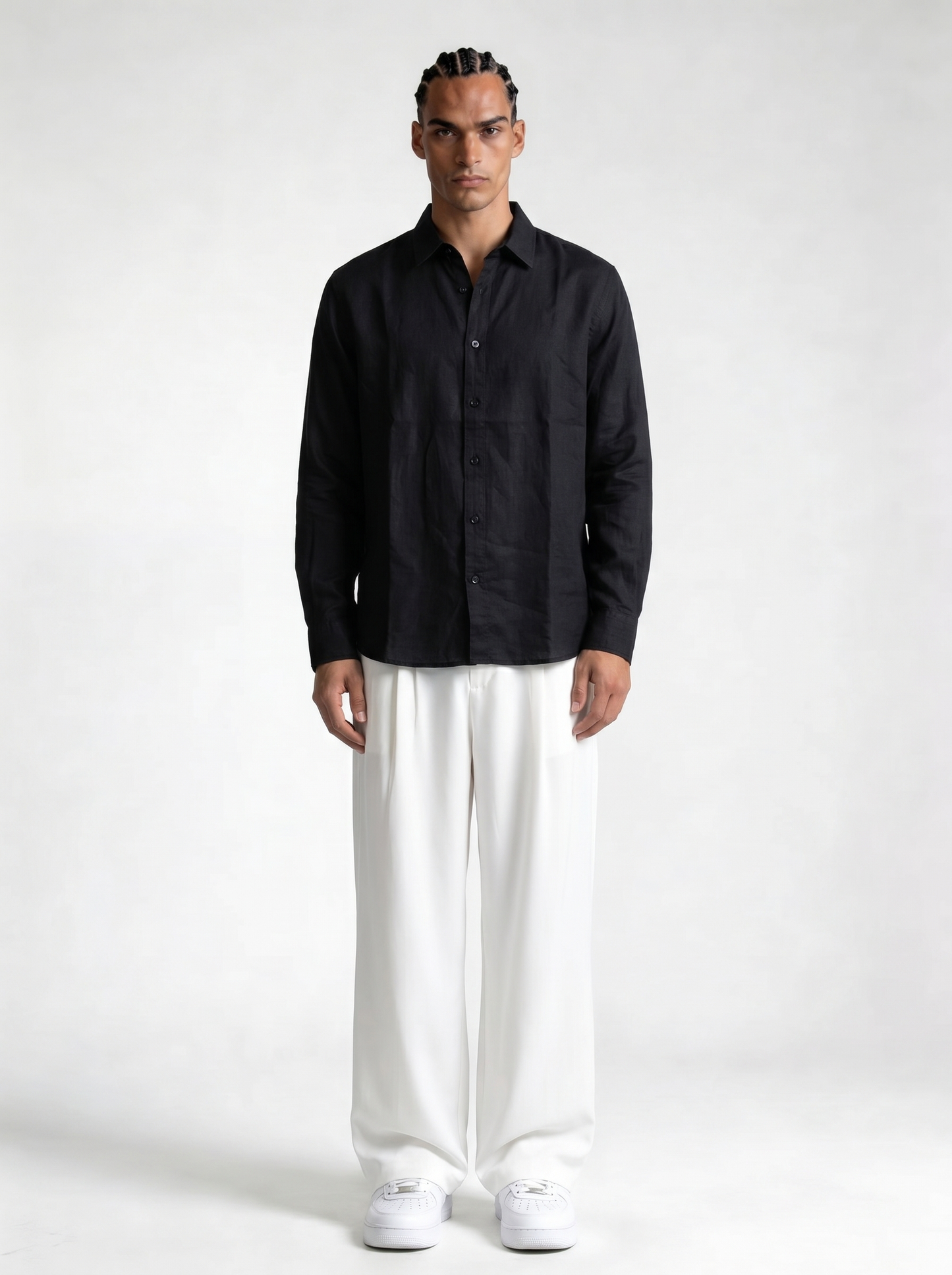 Minimal Buttoned Shirt Linen Regular Fit - zamari