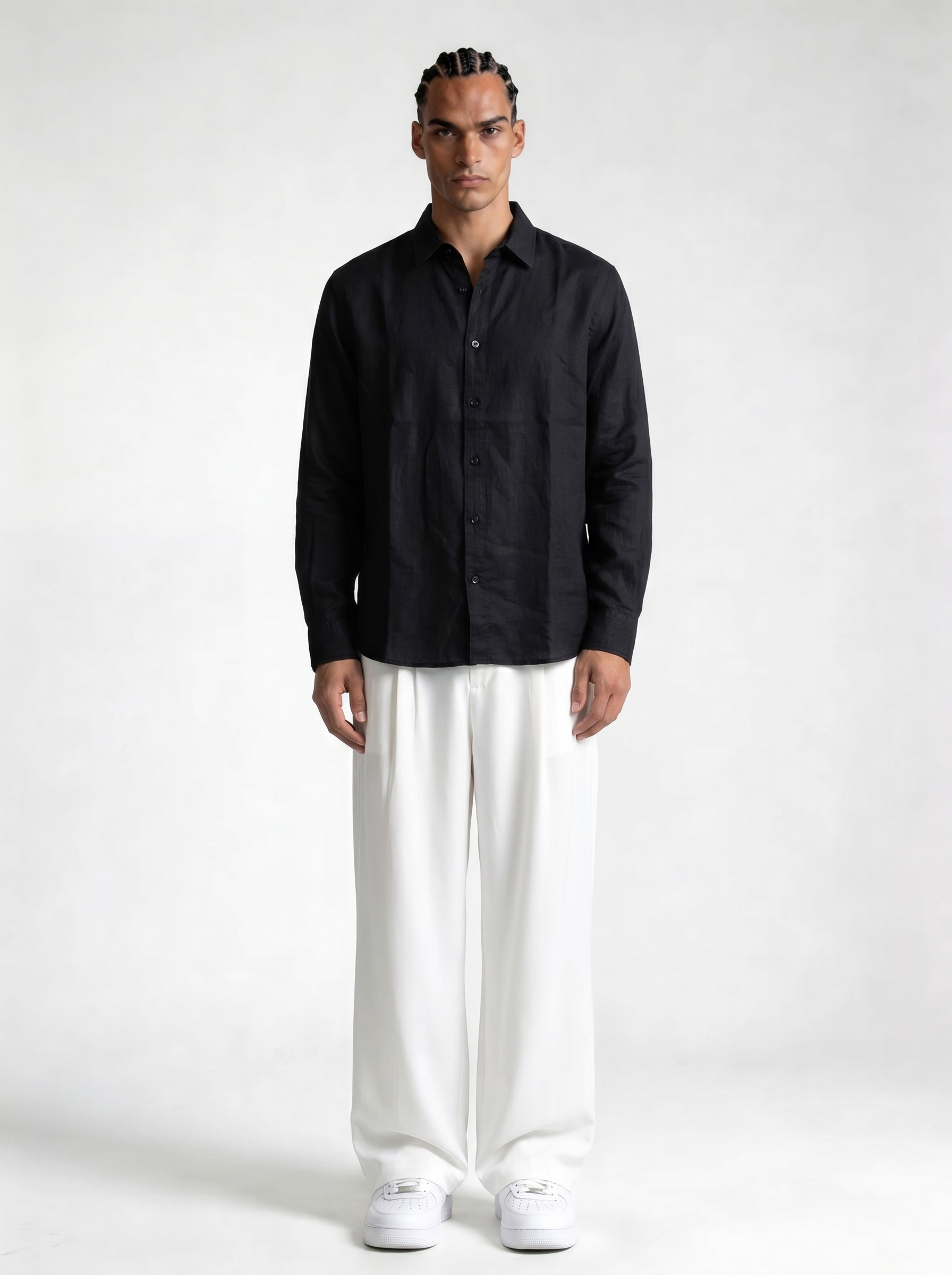 Minimal Buttoned Shirt Linen Regular Fit - zamari