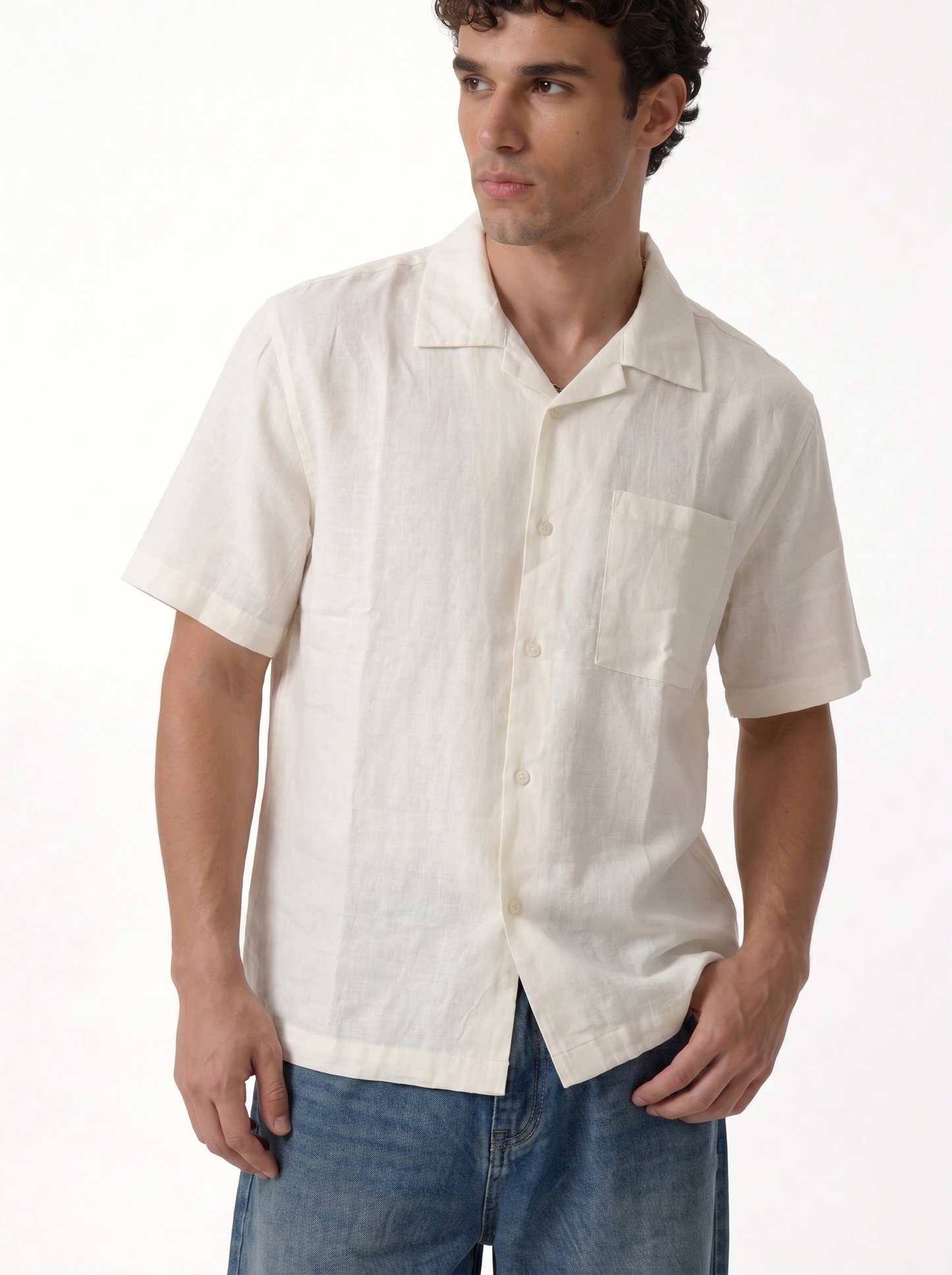 Chest Pocket Shirt Linen Blend Regular Fit - je-x