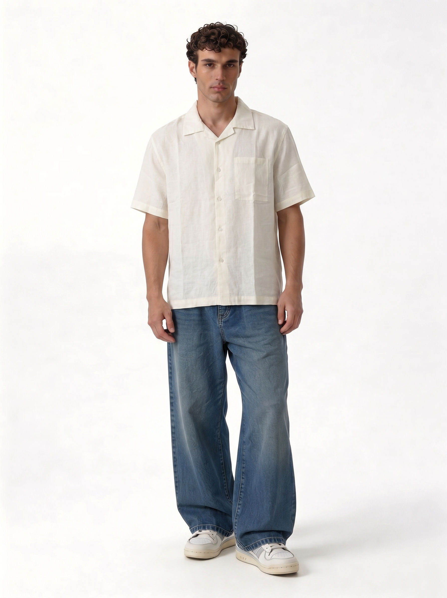 Chest Pocket Shirt Linen Blend Regular Fit - je-x