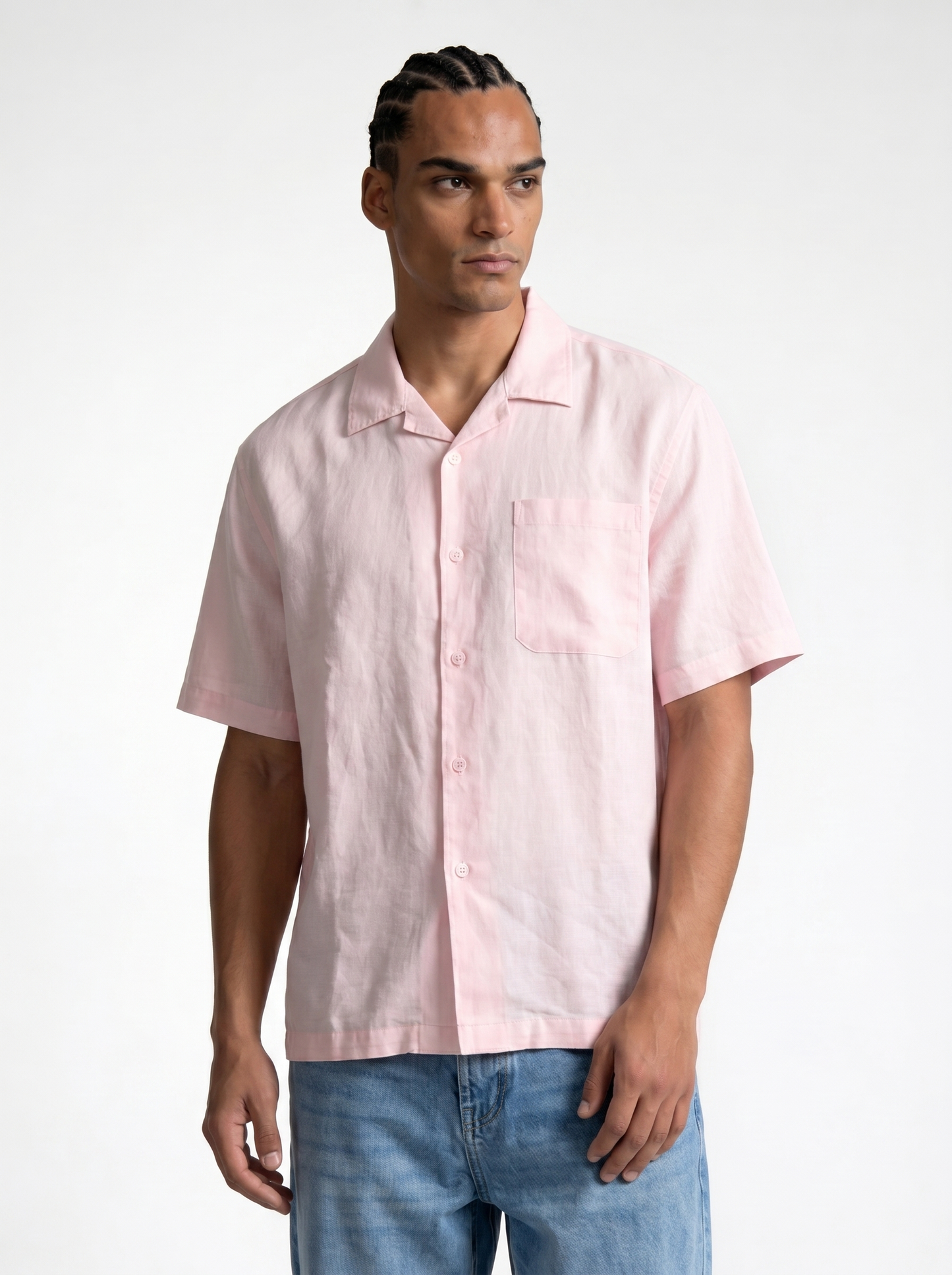Chest Pocket Shirt Linen Blend Regular Fit - je-x