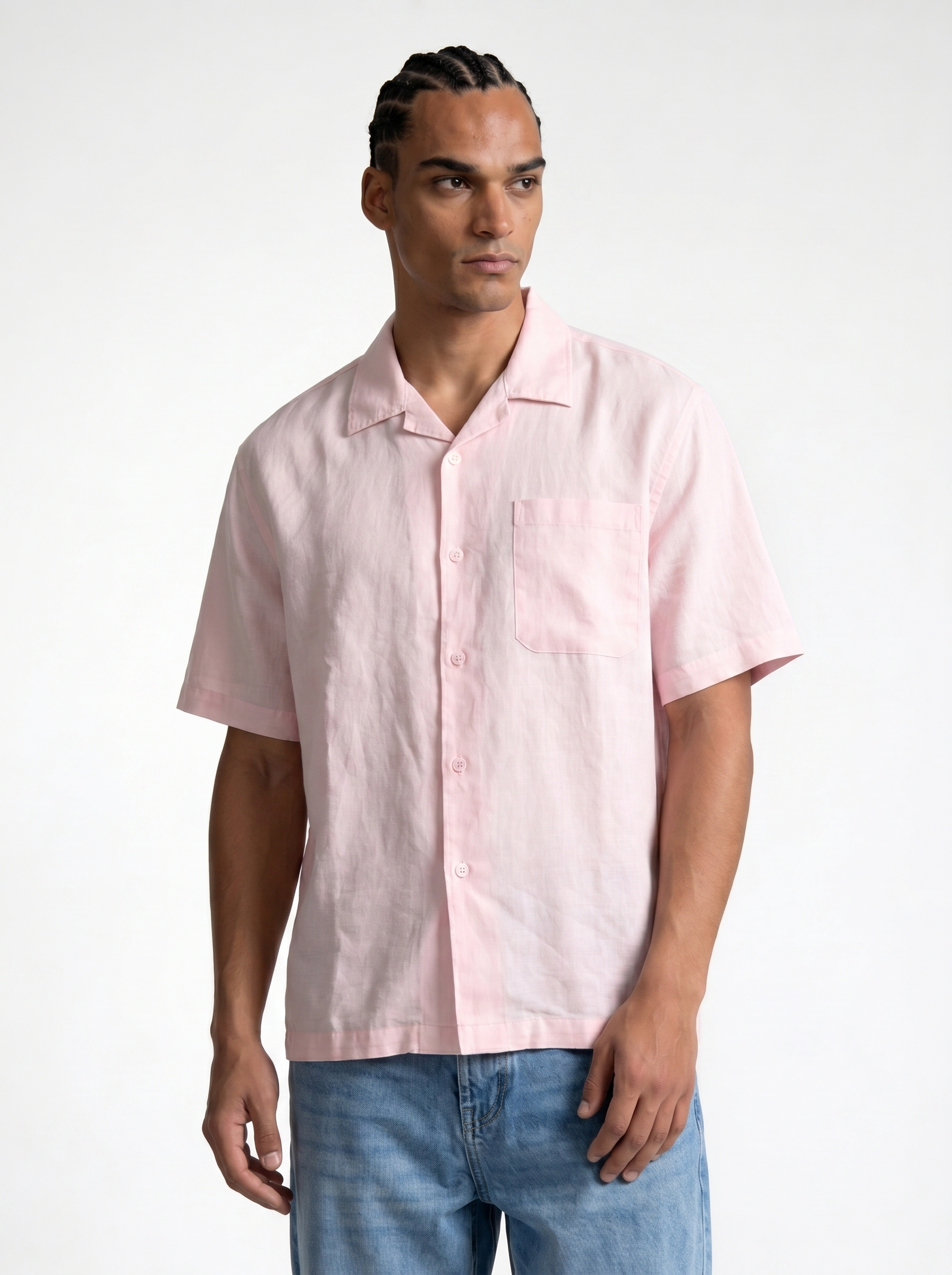 Chest Pocket Shirt Linen Blend Regular Fit - je-x