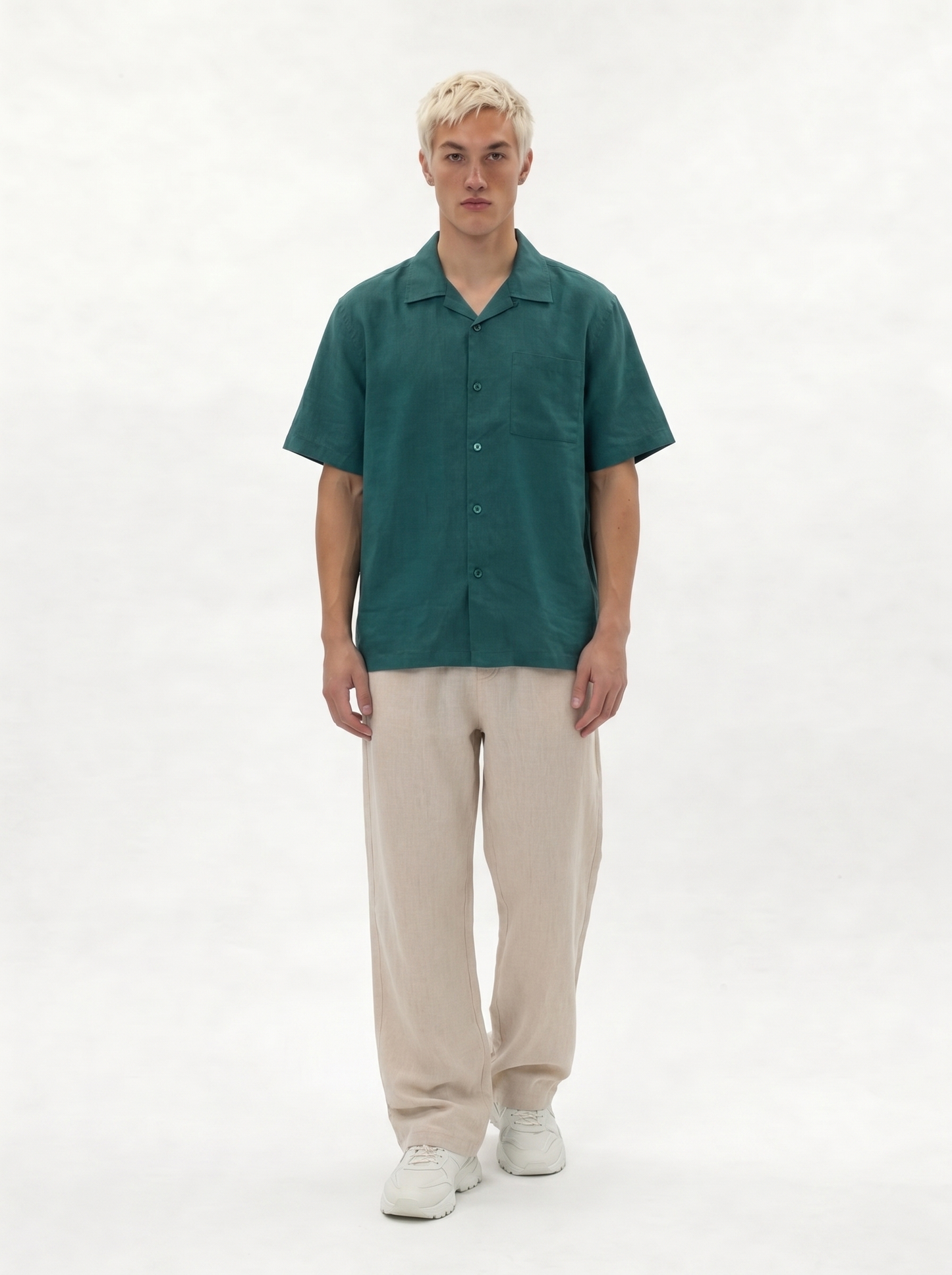 Chest Pocket Shirt Linen Blend Regular Fit - je-x