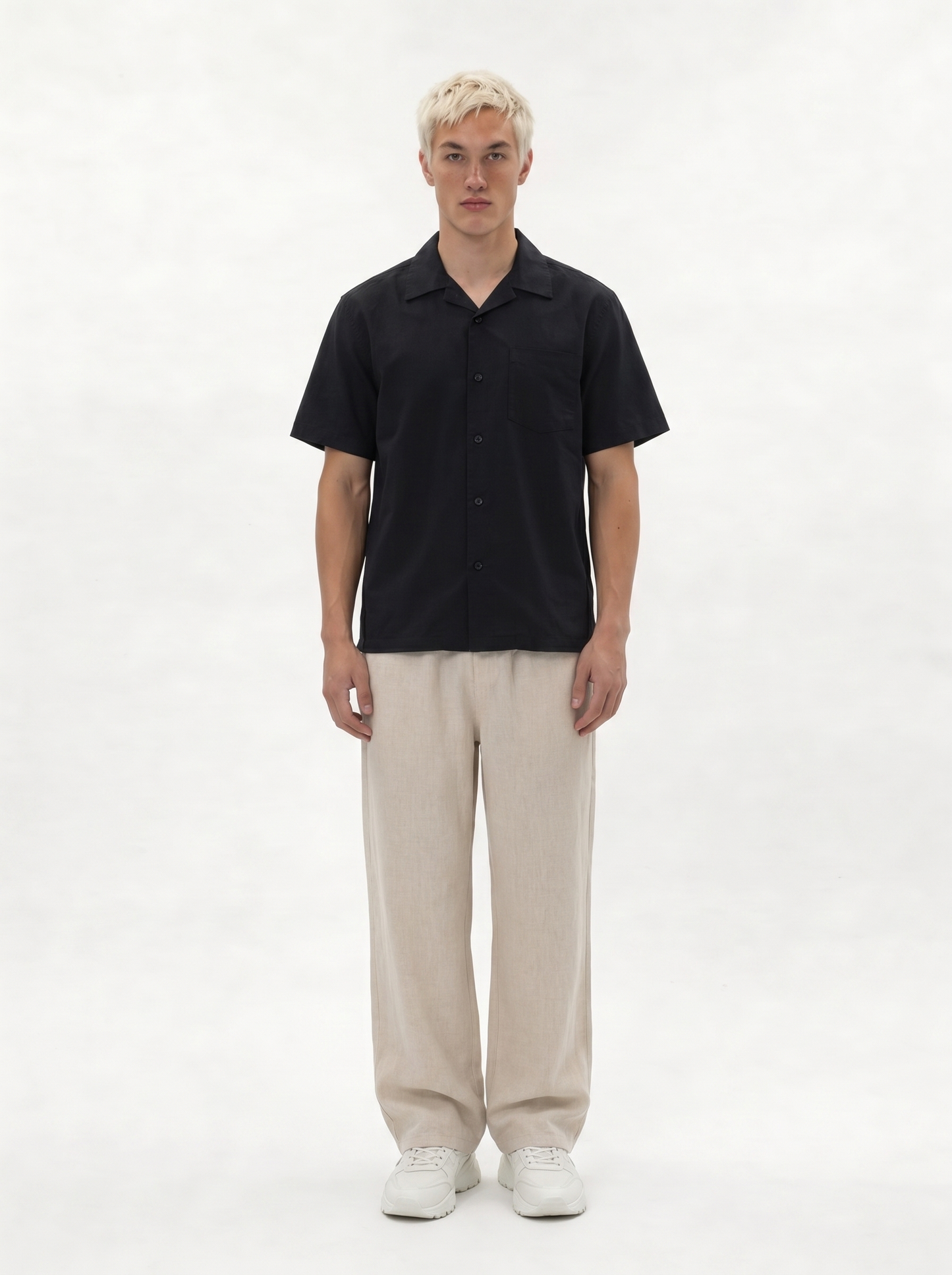 Chest Pocket Shirt Linen Blend Regular Fit - je-x