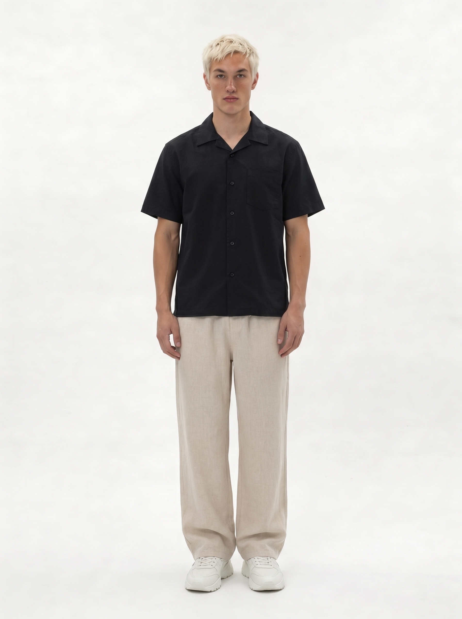 Chest Pocket Shirt Linen Blend Regular Fit - je-x