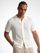 Crochet Knit Polo Shirt Cotton Regular Fit - zamari