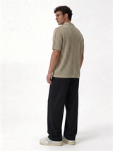 Crochet Knit Polo Shirt Cotton Regular Fit - zamari