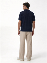 Crochet Knit Polo Shirt Cotton Regular Fit - zamari