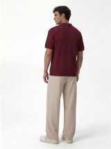 Crochet Knit Polo Shirt Cotton Regular Fit - zamari