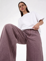 Distressed Wide Leg Denim Pants - seven