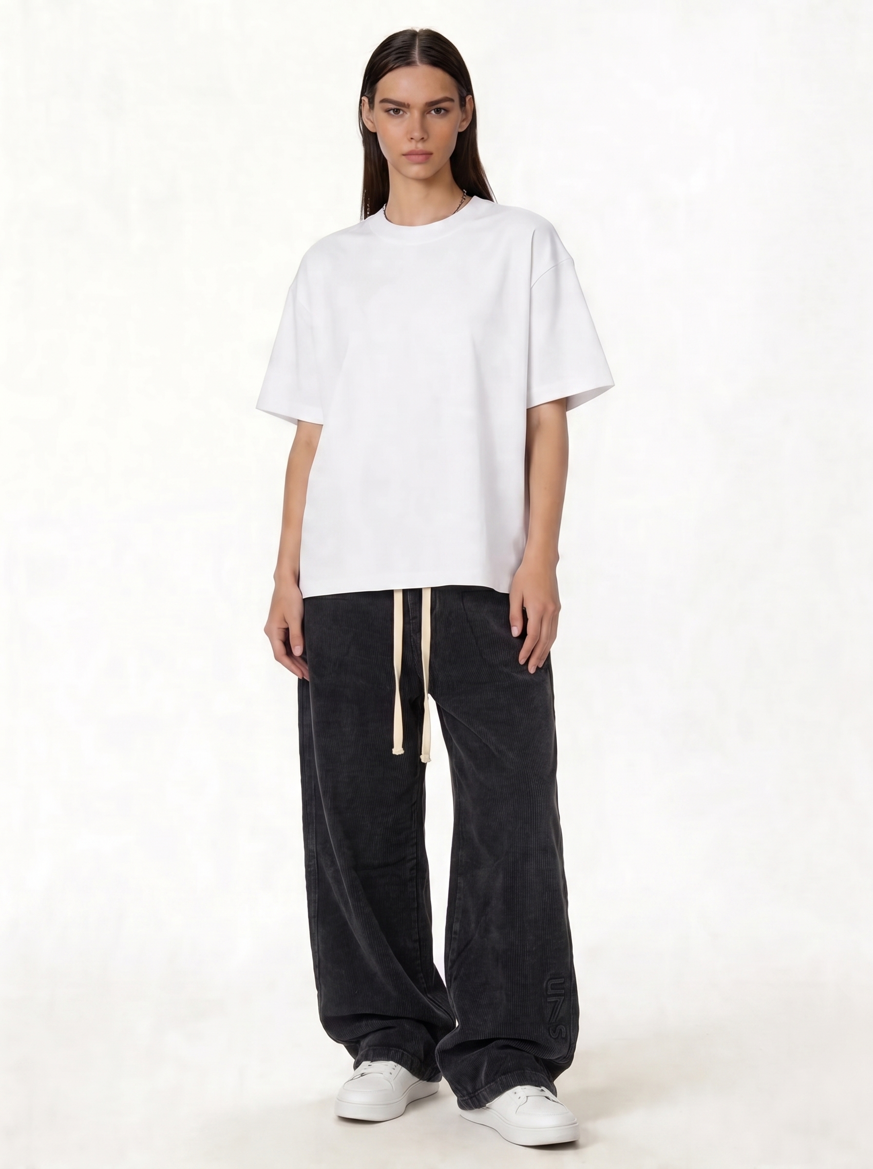 Embroidered Pants Cotton Baggy Fit - seven