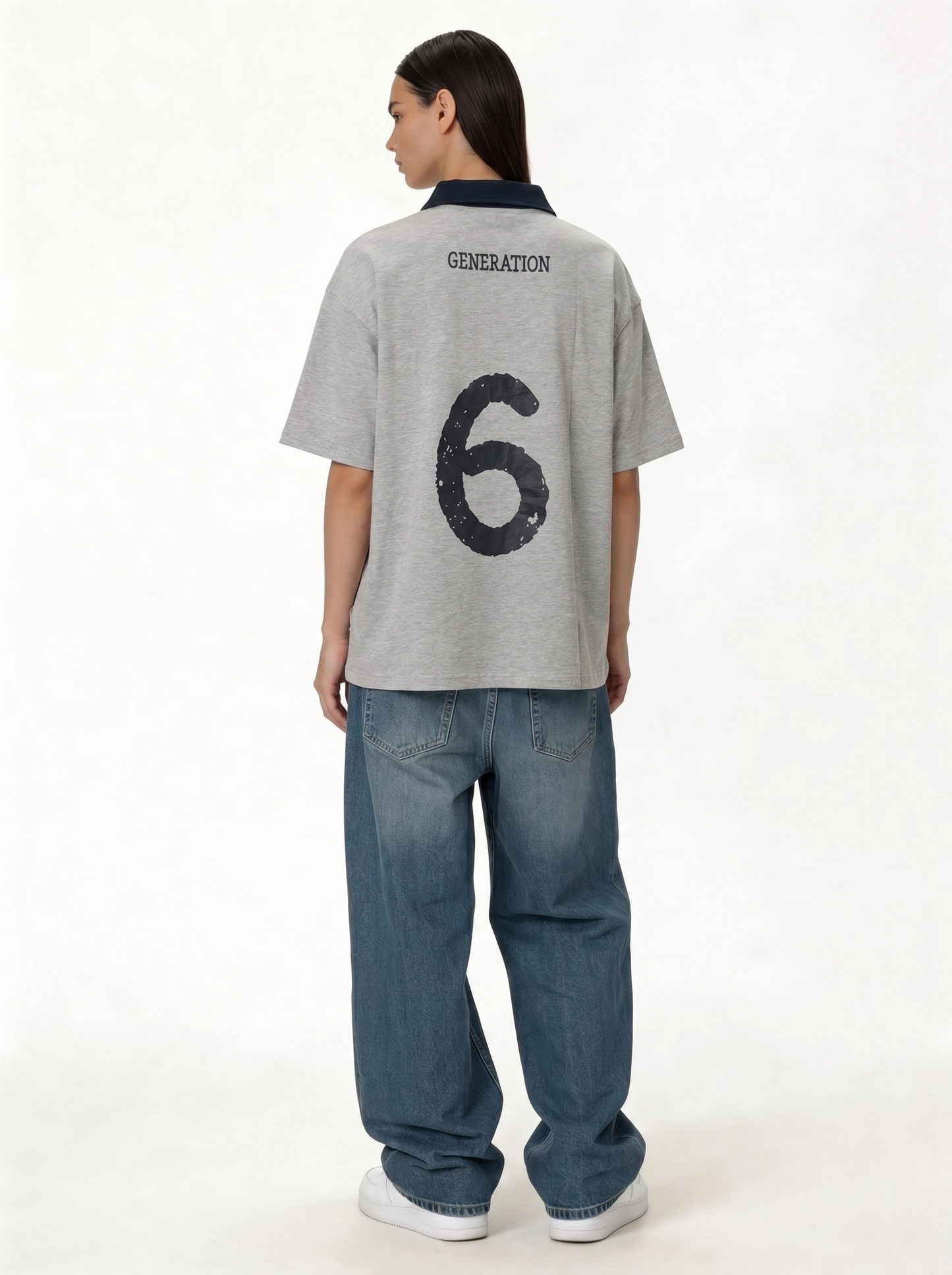Back Print Polo Shirt Cotton Oversized Fit - je-x