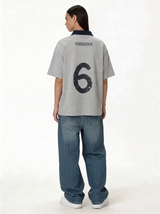 Back Print Polo Shirt Cotton Oversized Fit - je-x