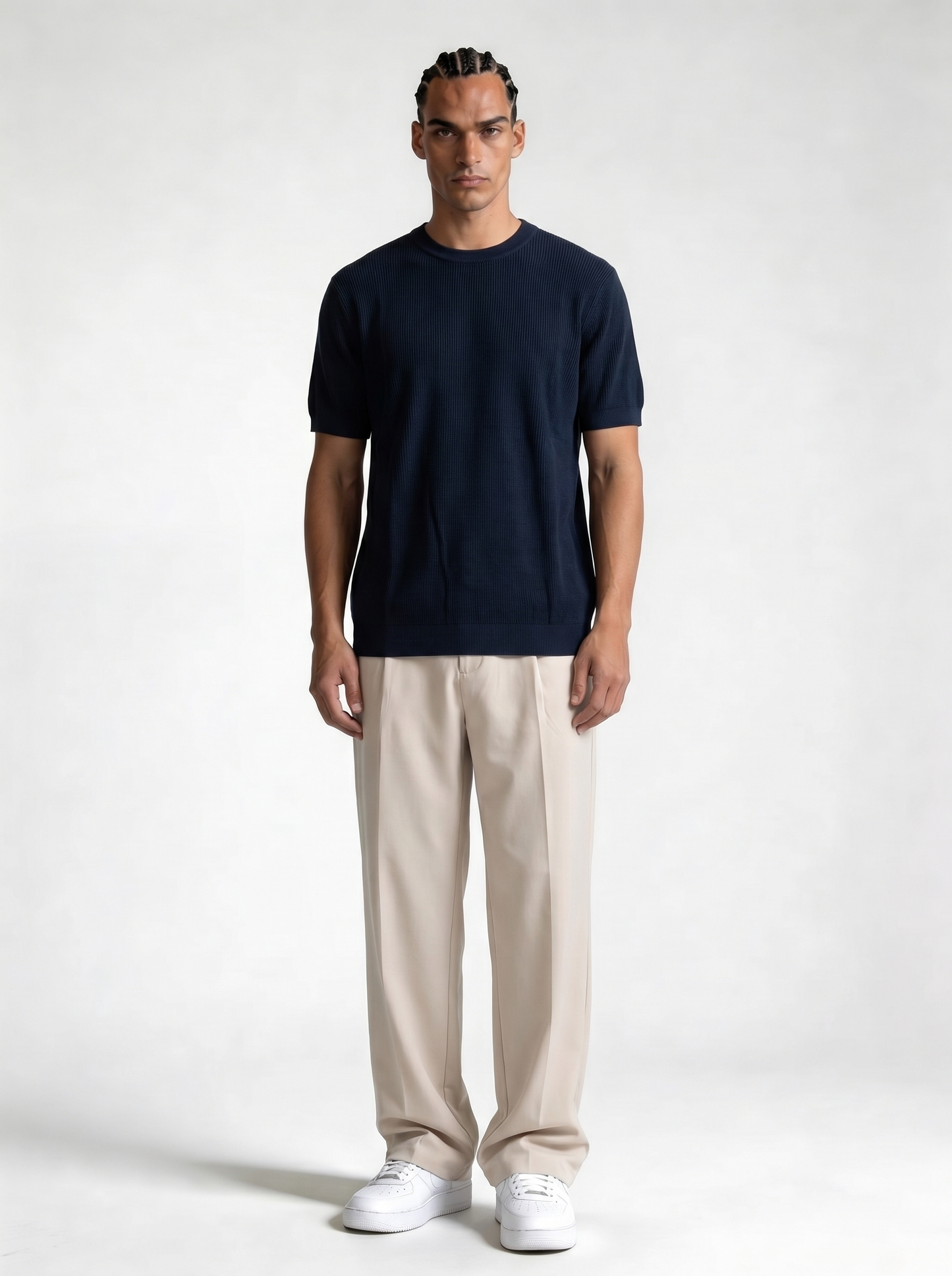 Ribbed Trim T-Shirt Knit Regular Fit - je-x