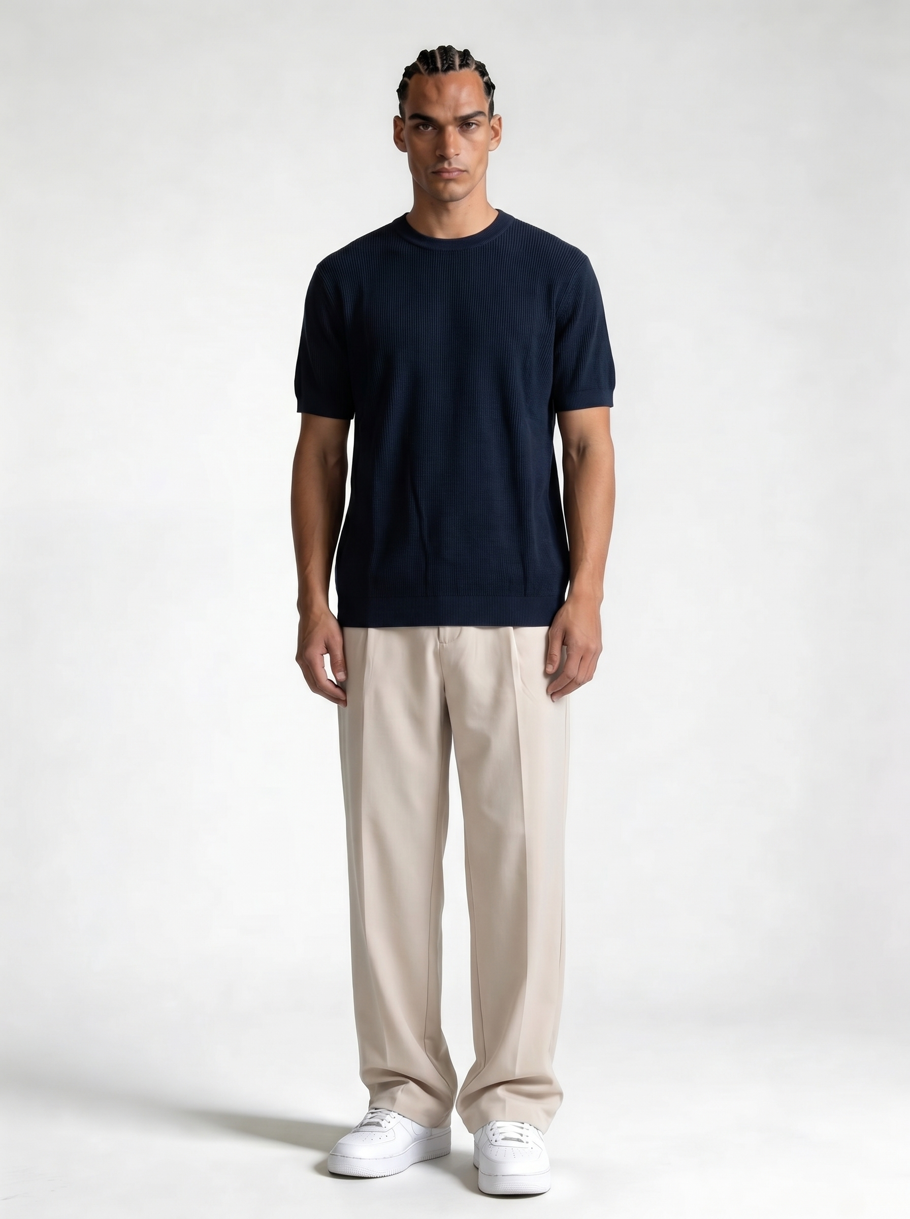 Ribbed Trim T-Shirt Knit Regular Fit - je-x