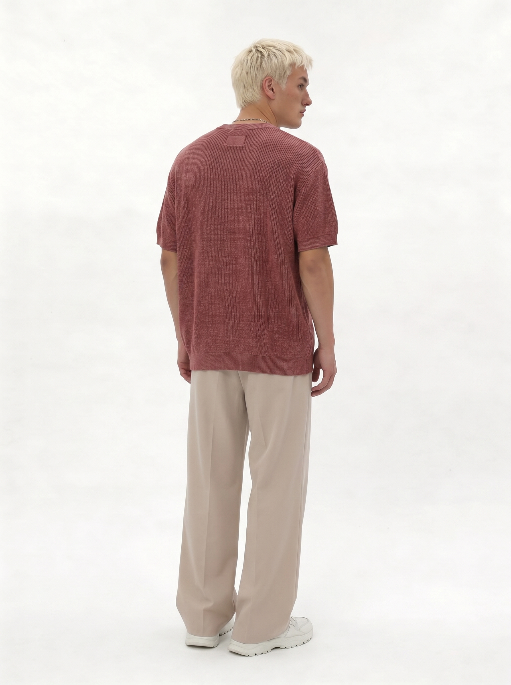 Ribbed Knit T-Shirt Knit Regular Fit - je-x
