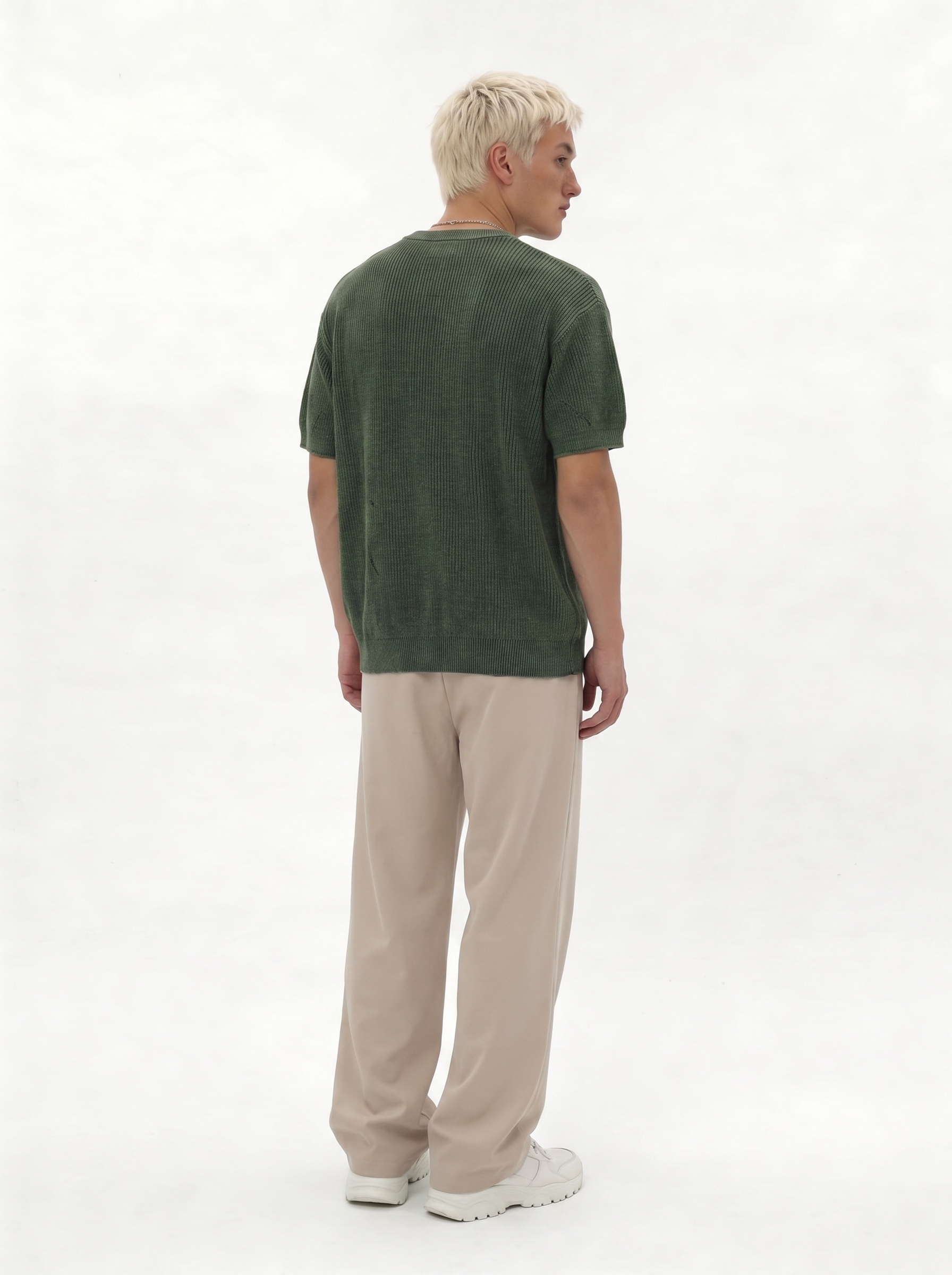Ribbed Knit T-Shirt Knit Regular Fit - je-x