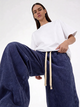 Embroidered Pants Cotton Baggy Fit - seven