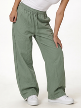 Raw Edge Pants Cotton Baggy Fit - seven