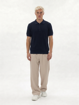 Ribbed Zip Polo Shirt Knit Regular Fit - je-x