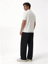Ribbed Zip Polo Shirt Knit Regular Fit - je-x