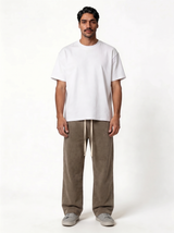 Washed Logo Pants Cotton Relaxed Fit - seven