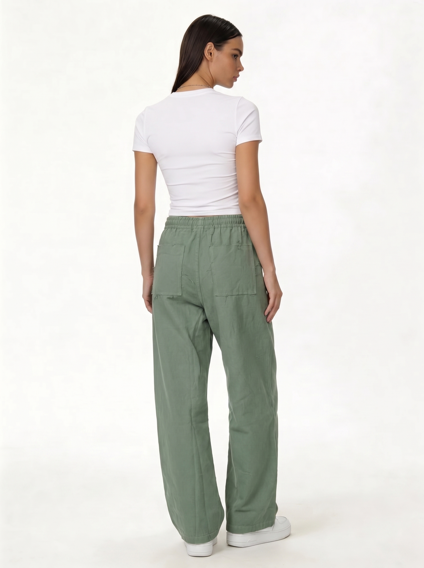 Raw Edge Pants Cotton Baggy Fit - seven