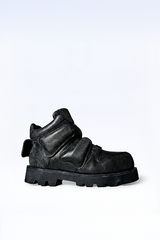 Distressed Strap Boots Leather Regular Fit - seven