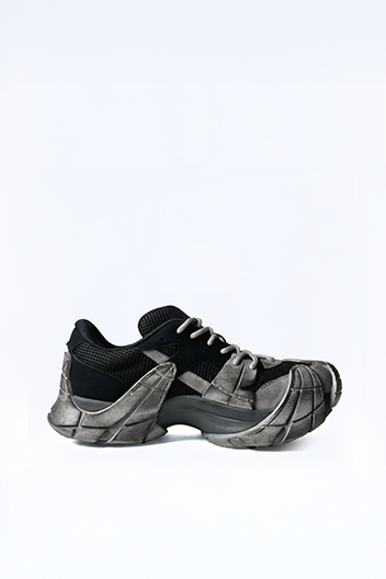 Distressed Panelled Sneakers Knit Regular Fit - seevenn