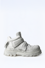Distressed Strap Boots Leather Regular Fit - seven