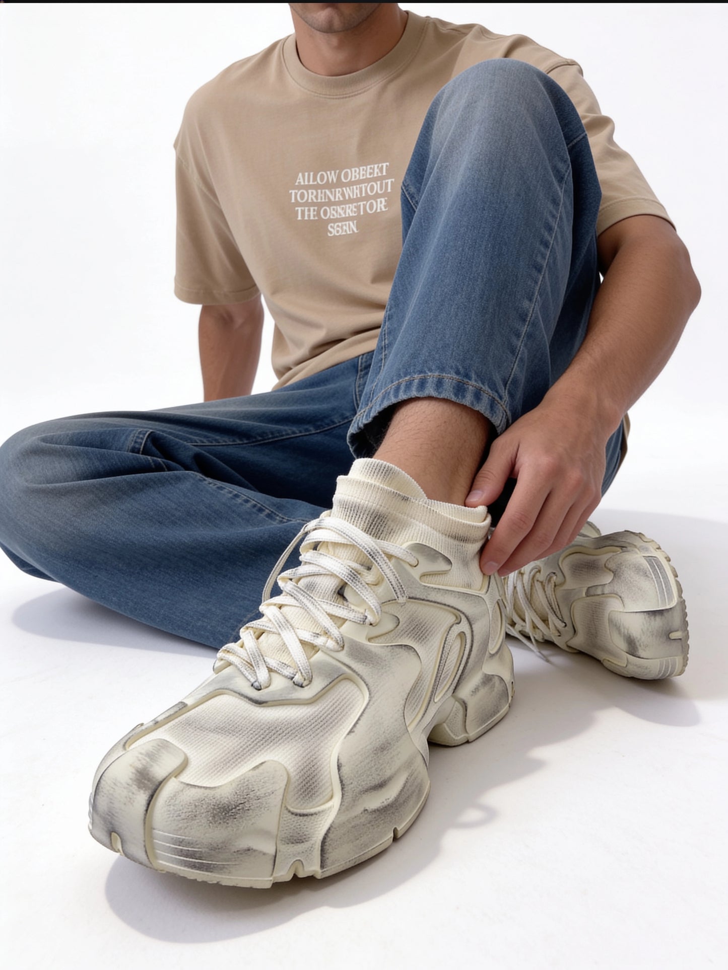Distressed Sneakers Knit Regular Fit - seevenn