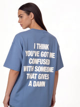 Typography Back Print T-Shirt Cotton Oversized Fit - seven