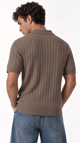 Cable Knit Polo Shirt Knit Regular Fit - FND - VEN0014