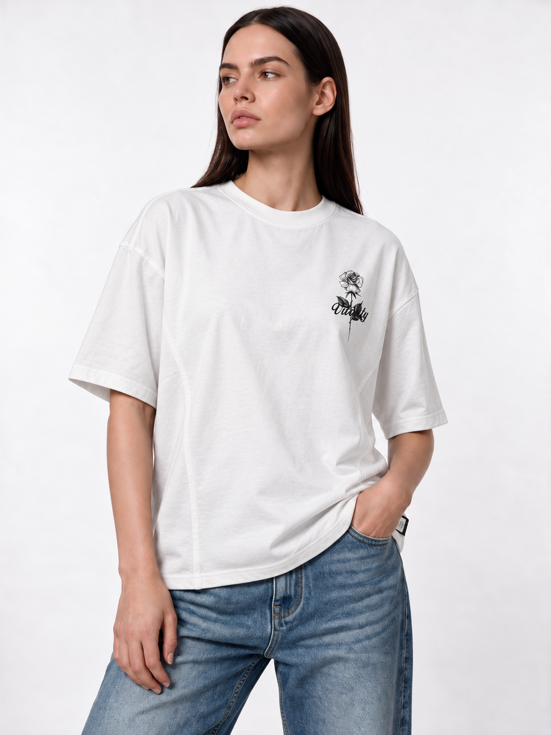 Rose Graphic T-Shirt Relaxed Fit - Santos