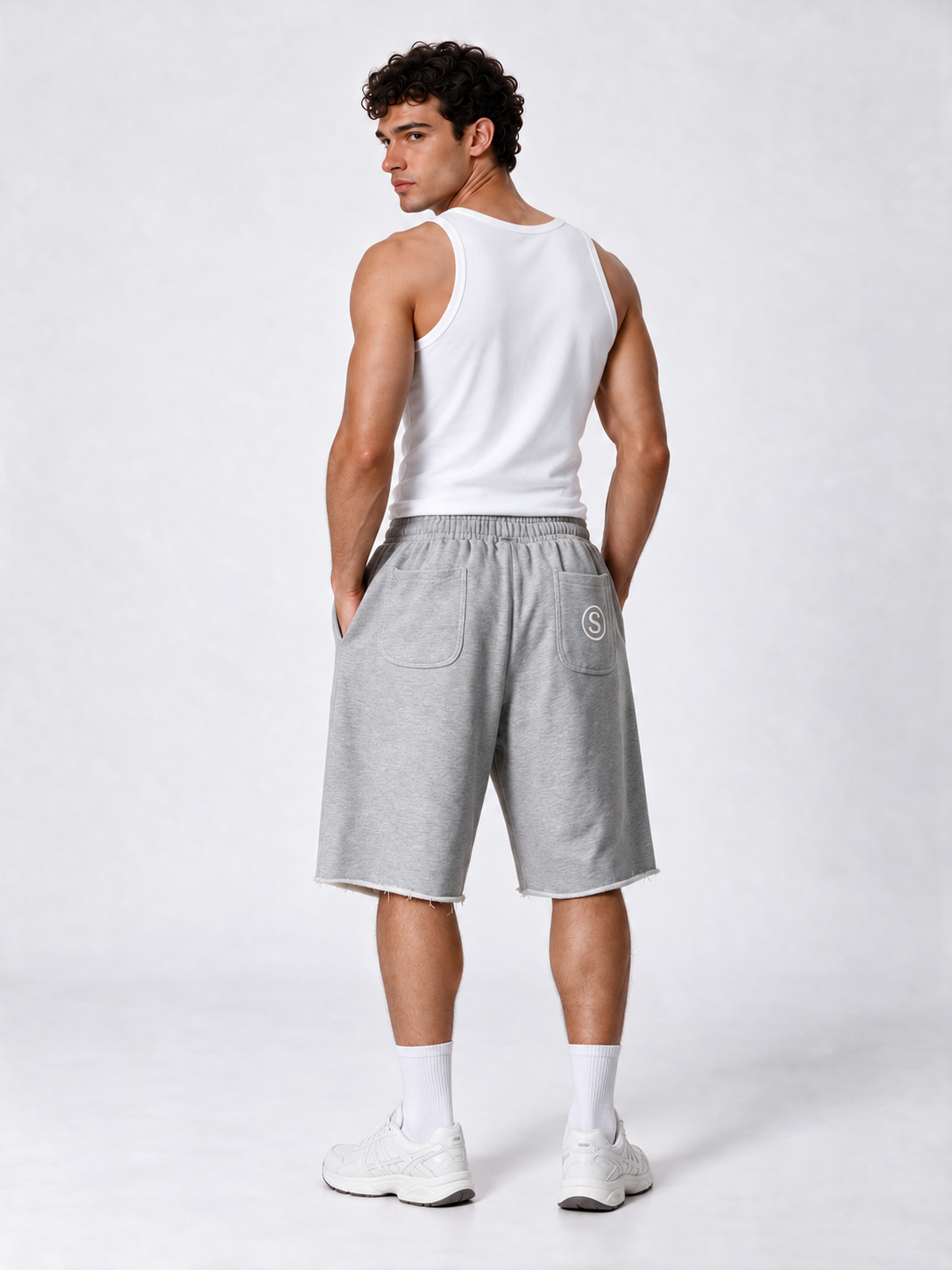 Raw Edge Logo Shorts Relaxed Fit - SEVEN