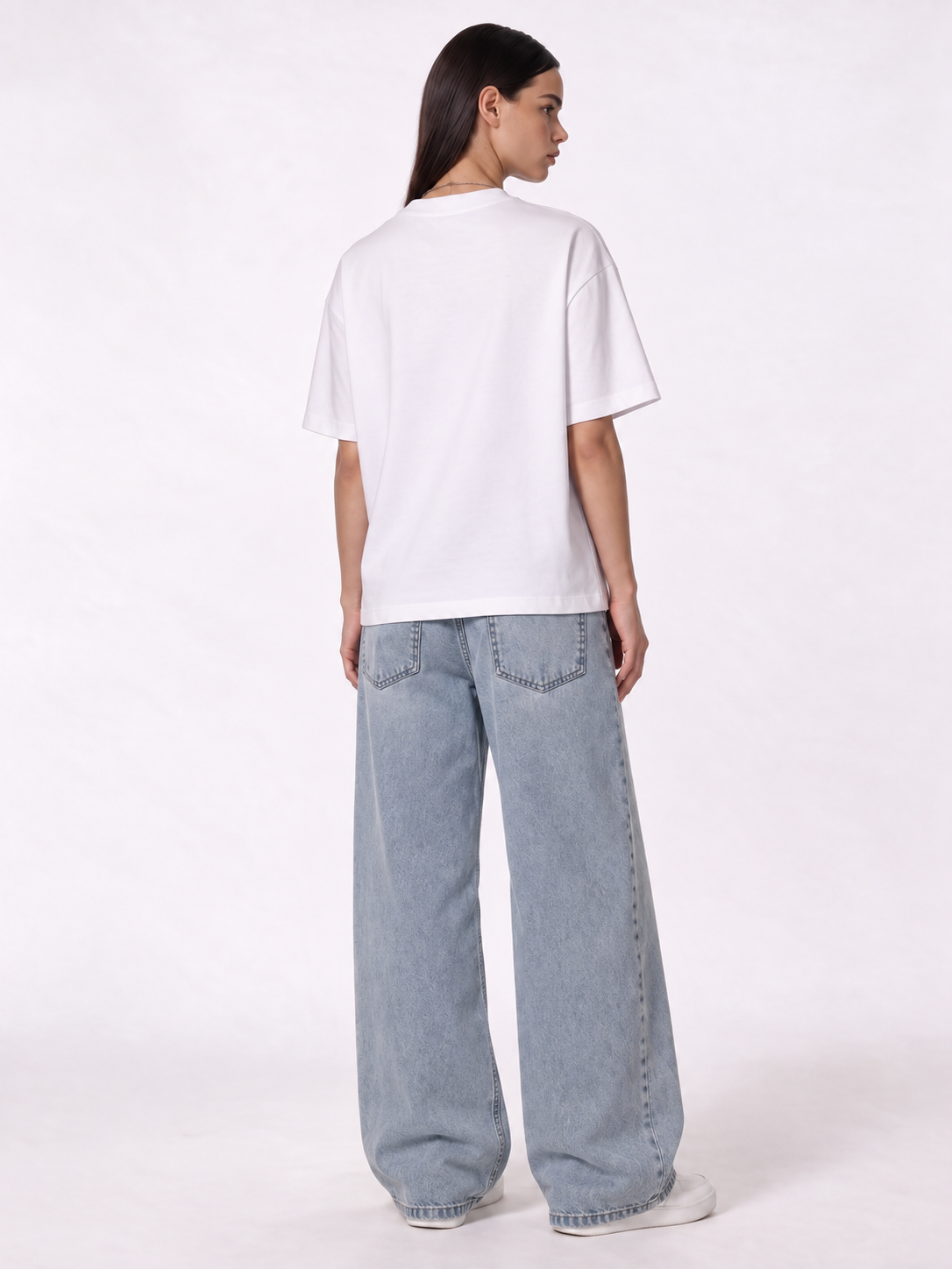 Wide Leg Jeans Denim Baggy Fit - Genz Saudi