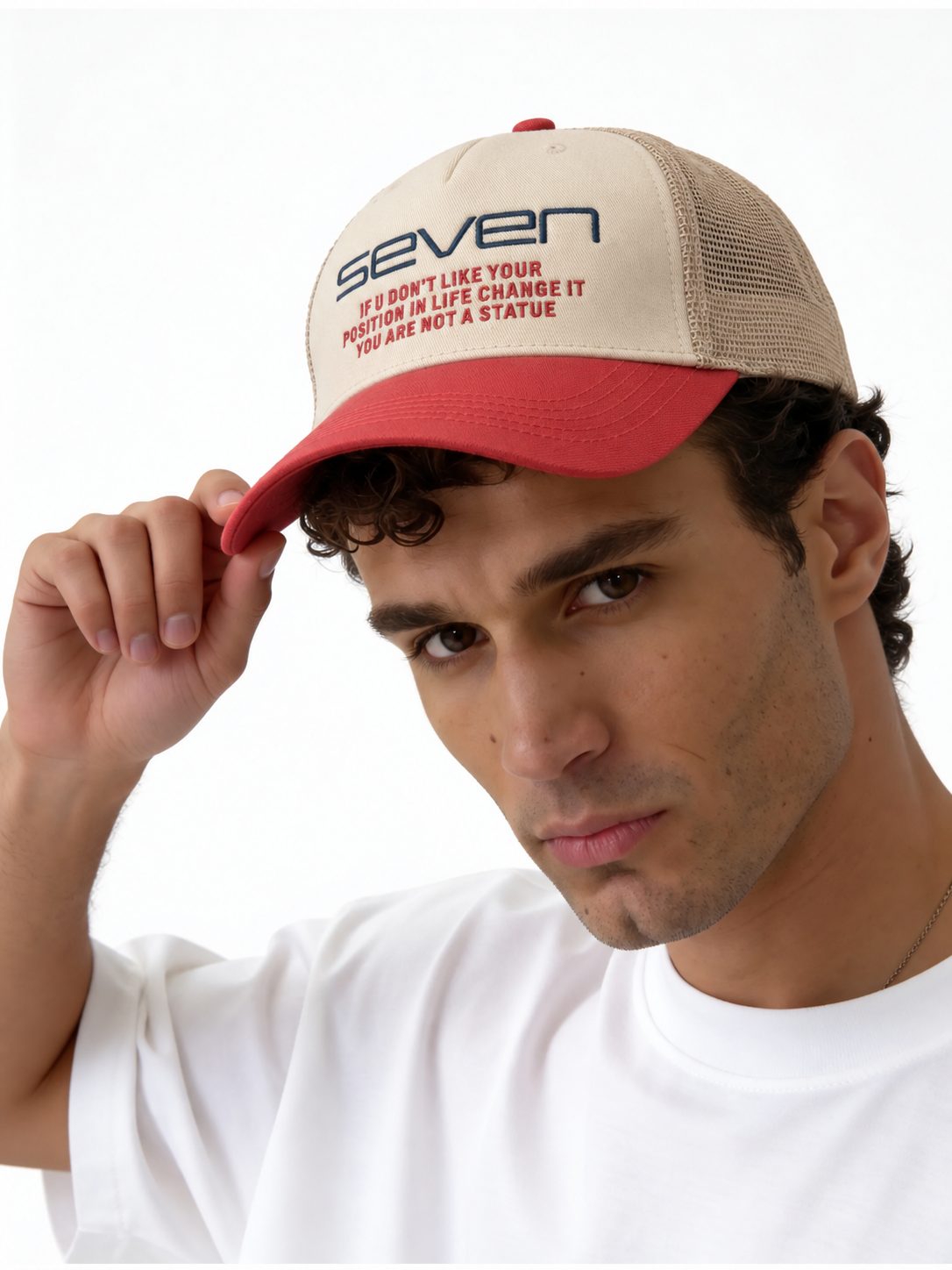 Embroidered Trucker Cap Nylon - SEVEN