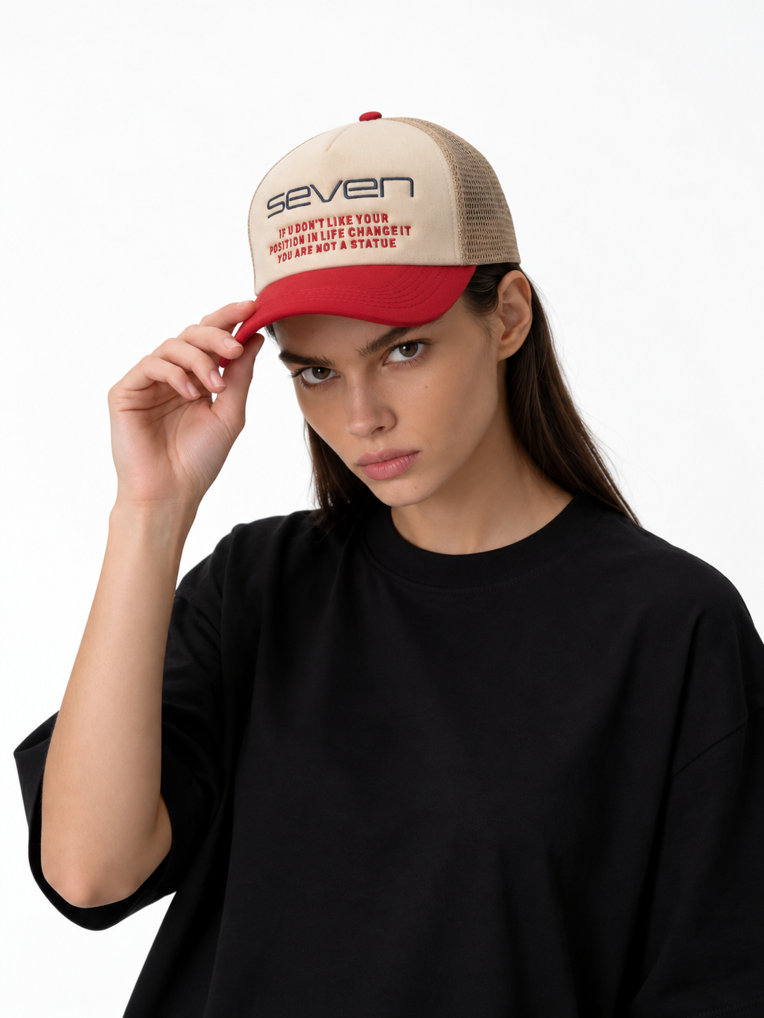 Embroidered Trucker Cap Nylon - SEVEN